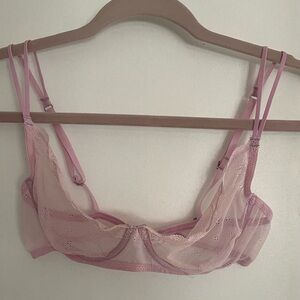 Gilligan & O'Malley Pink Sheer Lace Bra